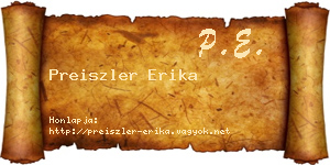Preiszler Erika névjegykártya